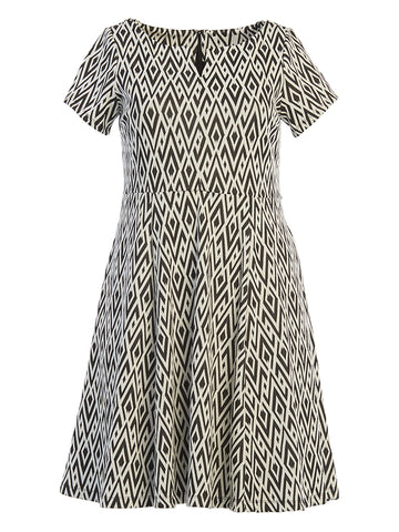 Geo Print Fit-And-Flare Dress