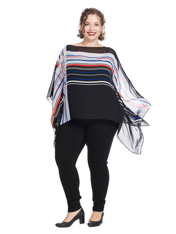 Linear Graphic Panel Poncho