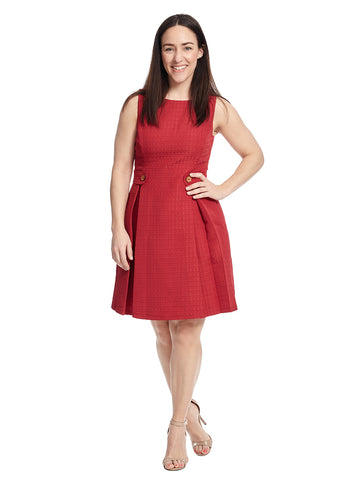 So Sixties Fit And Flare Dress In Crimson