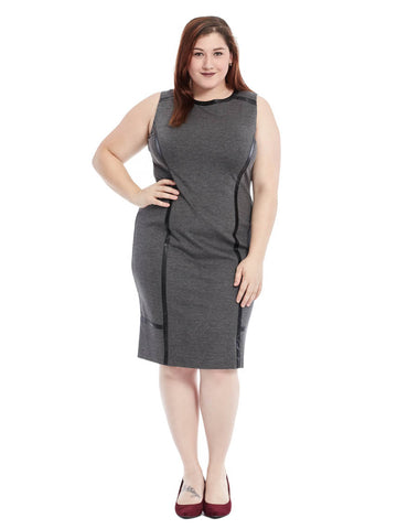 Charcoal Bowery Dress With Black Detail
