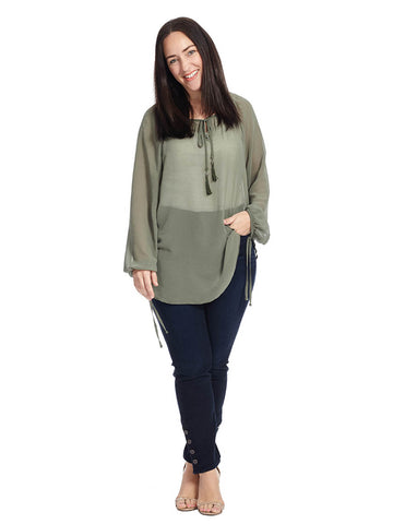 Gypsy Top In Olive Green