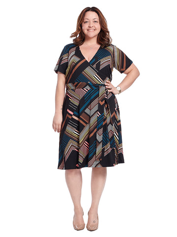 Taral Dress In Deco Stripe