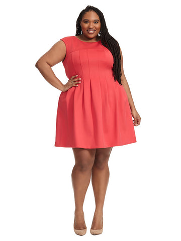 Release Pleat Fit And Flare Dress In Strawberry
