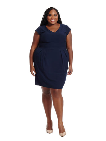 Tailored Dress in Navy