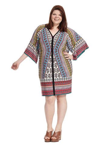 Shift Dress In Patchwork Print