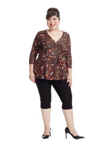 Marquise Swirl Faux Wrap Top