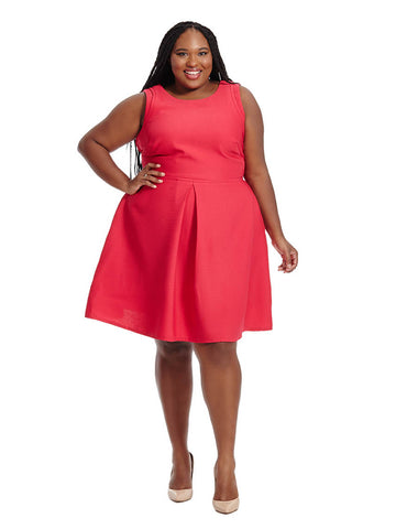Fit & Flare Dress With Front Pleat