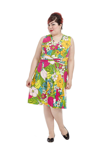 Retro Floral Fit & Flare Dress
