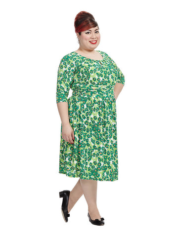 Penelope Dress In Green Floral Print