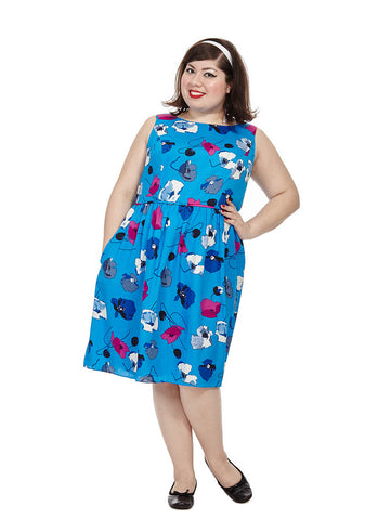 Blue Poppy Printed Fit And Flare Dress